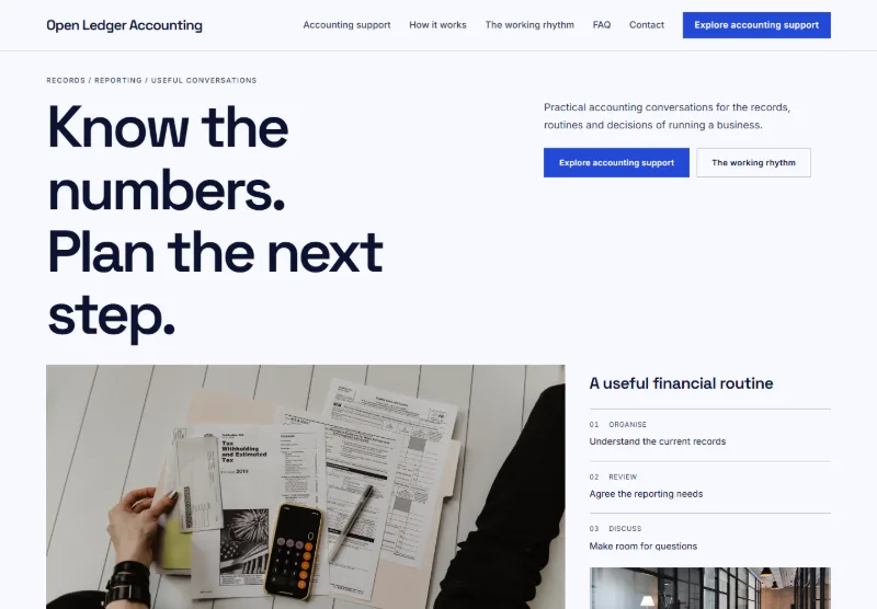 Open Ledger Accounting website concept