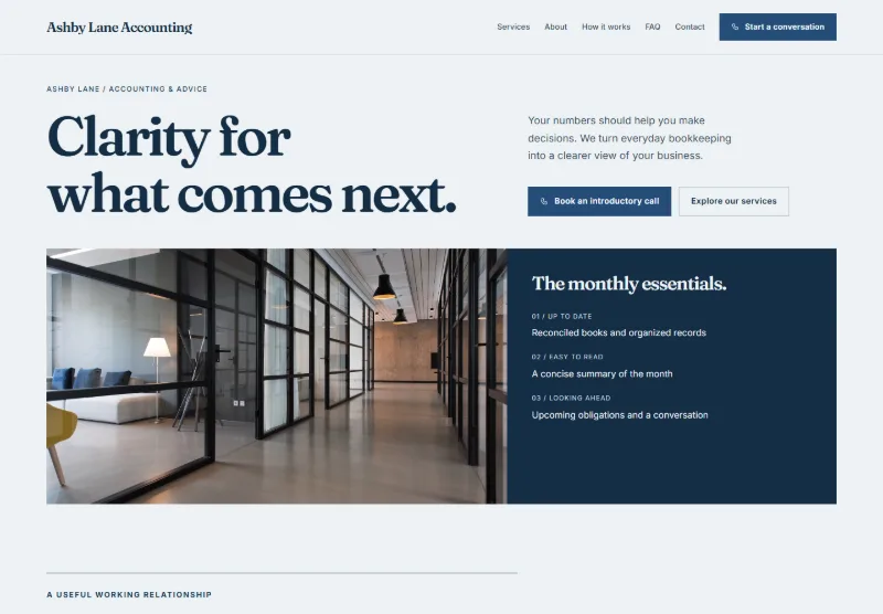 Ashby Lane Accounting website concept