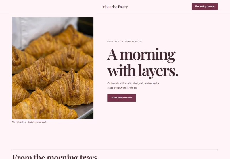Moonrise Pastry website concept