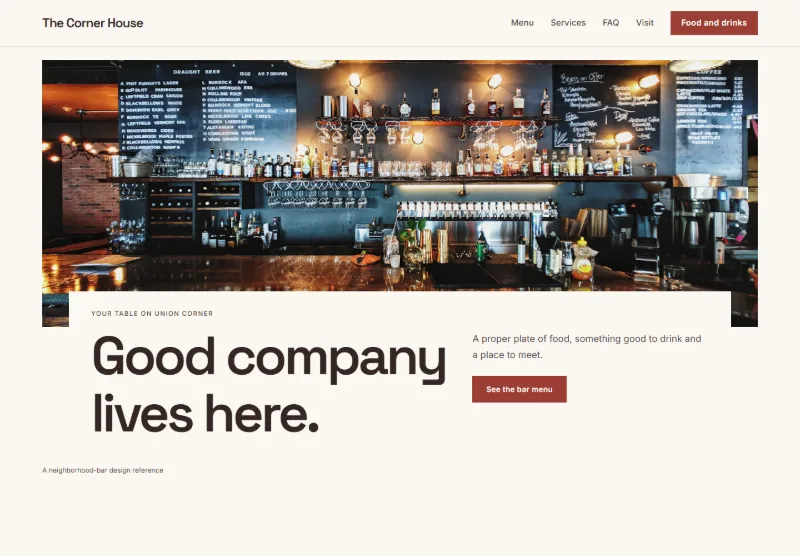 The Corner House website concept
