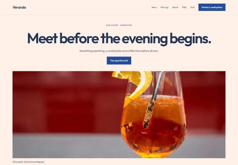 Veranda website concept