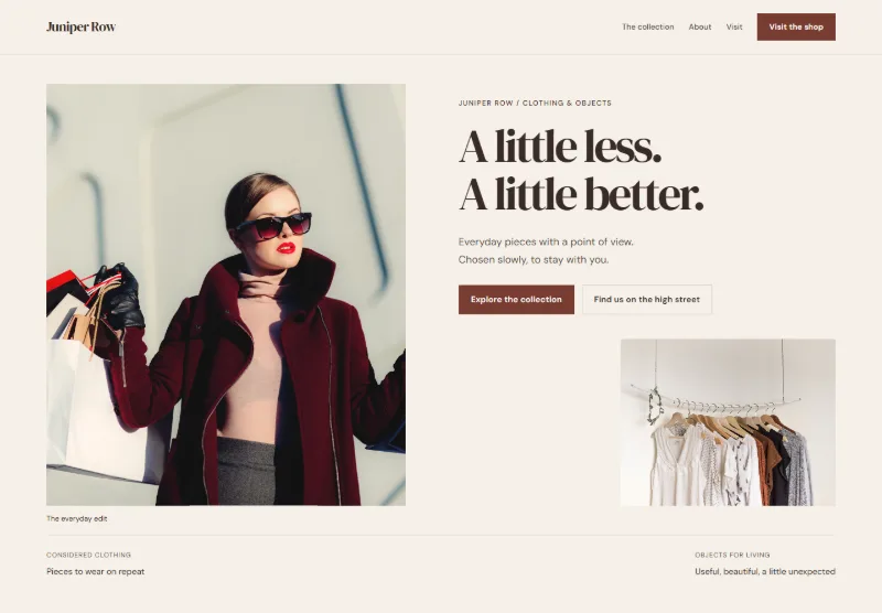 Juniper Row website concept