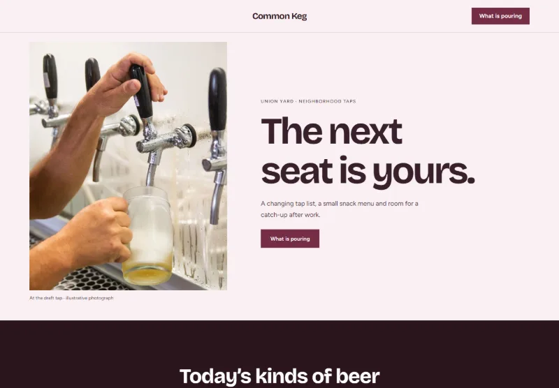 Common Keg website concept