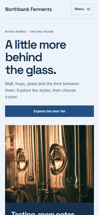 Northbank Ferments phone layout