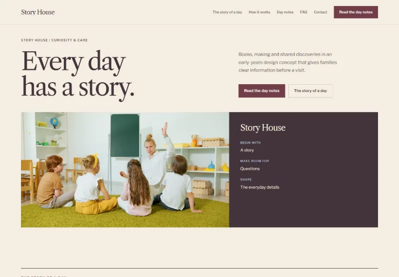 Story House website concept