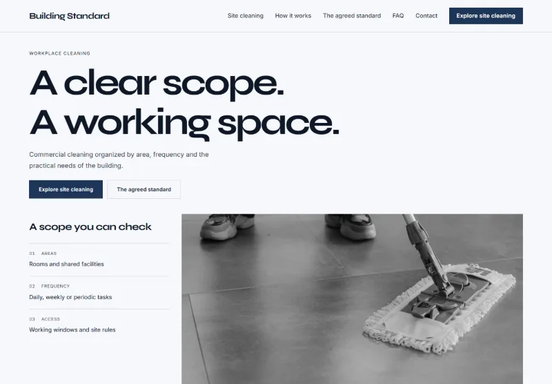 Building Standard website concept
