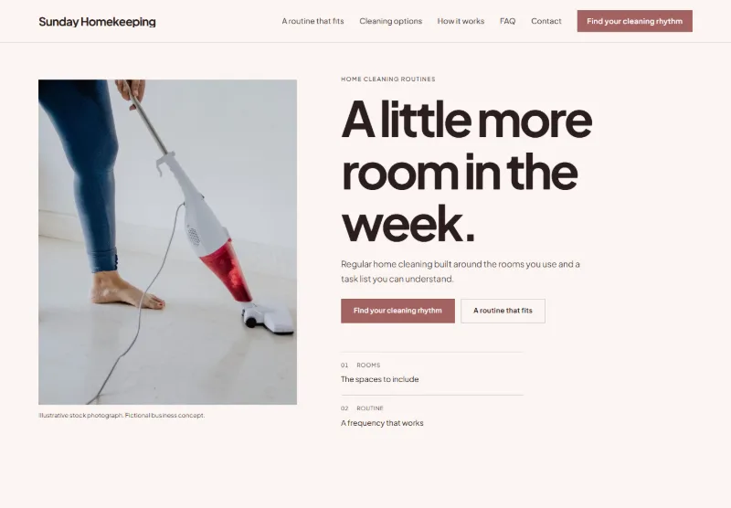Sunday Homekeeping website concept