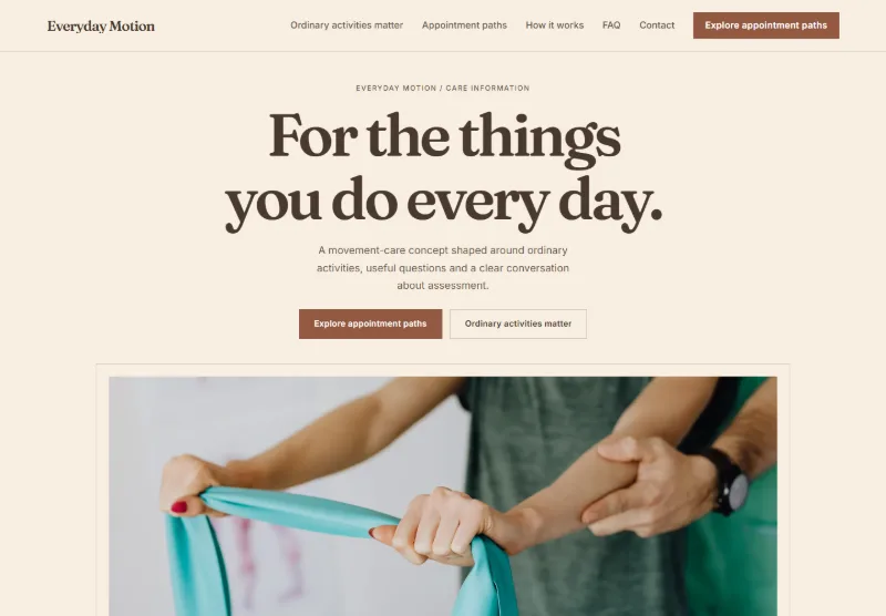 Everyday Motion website concept