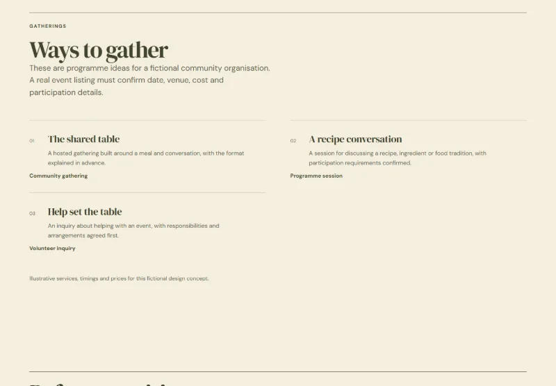Local Table page detail