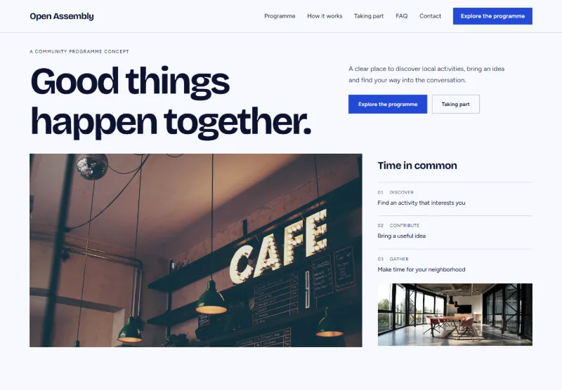Open Assembly website concept