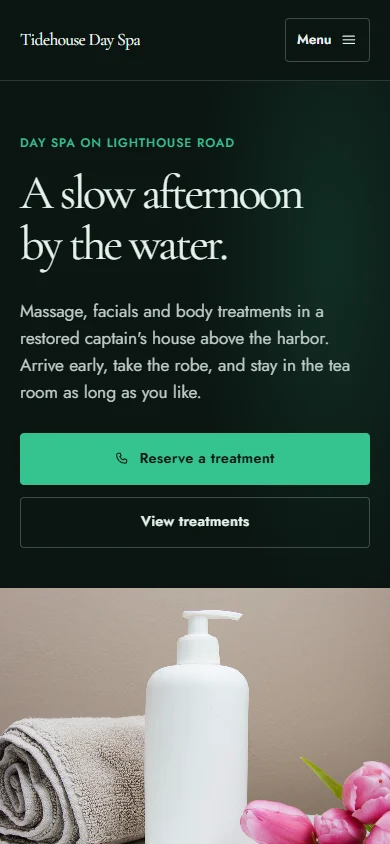 Tidehouse Day Spa phone layout