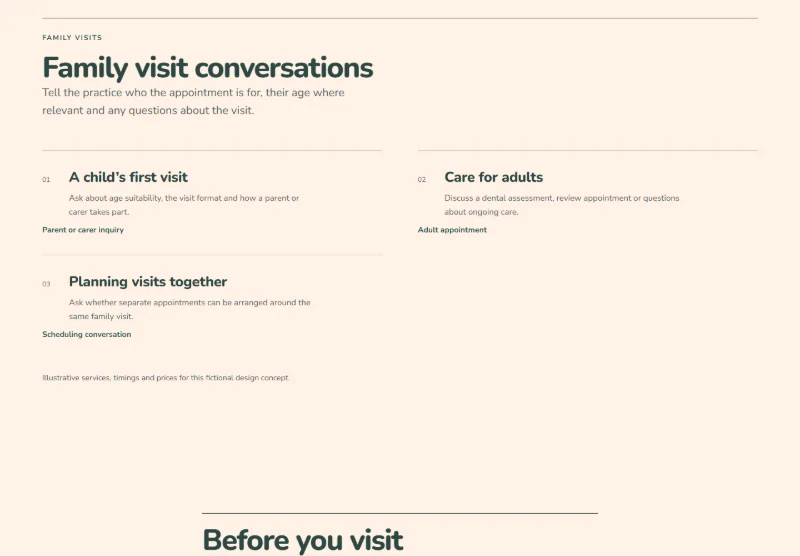 Brightside Dental page detail