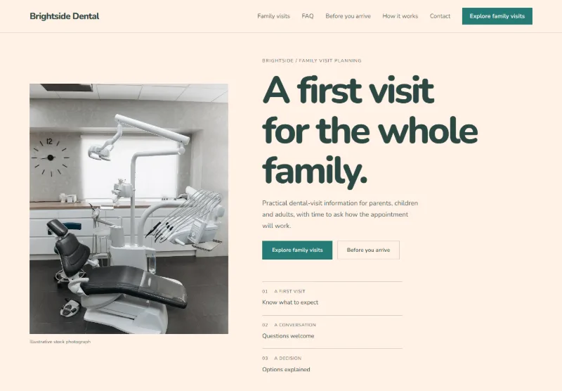 Brightside Dental website concept