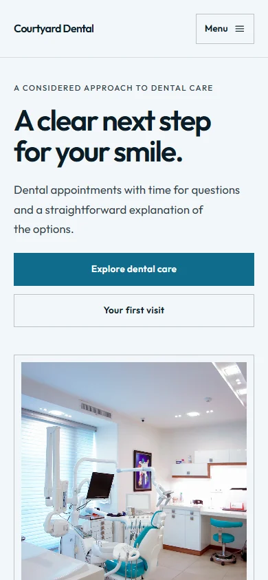 Courtyard Dental phone layout