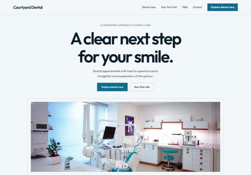 Courtyard Dental website concept