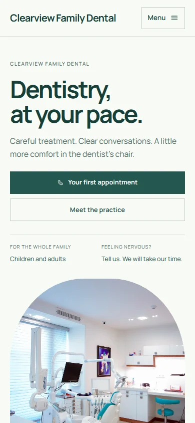 Clearview Family Dental phone layout