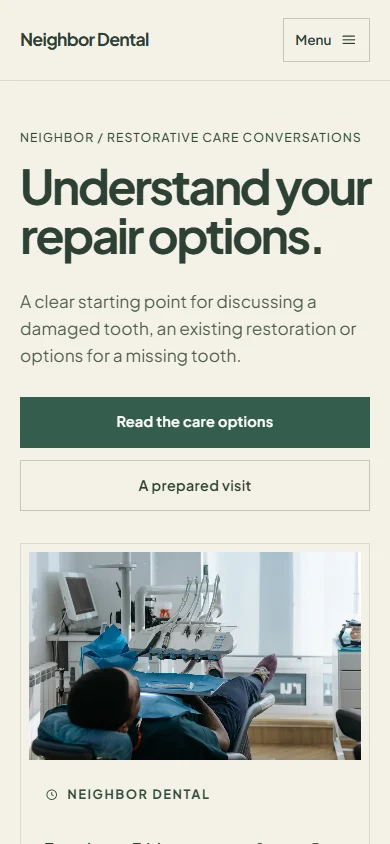 Neighbor Dental phone layout
