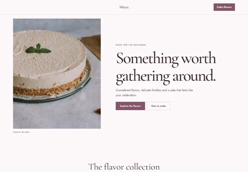 Miette website concept