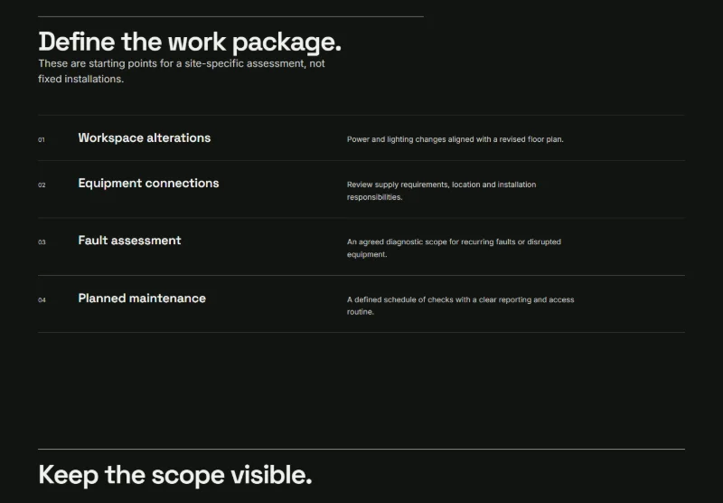 Current Works page detail