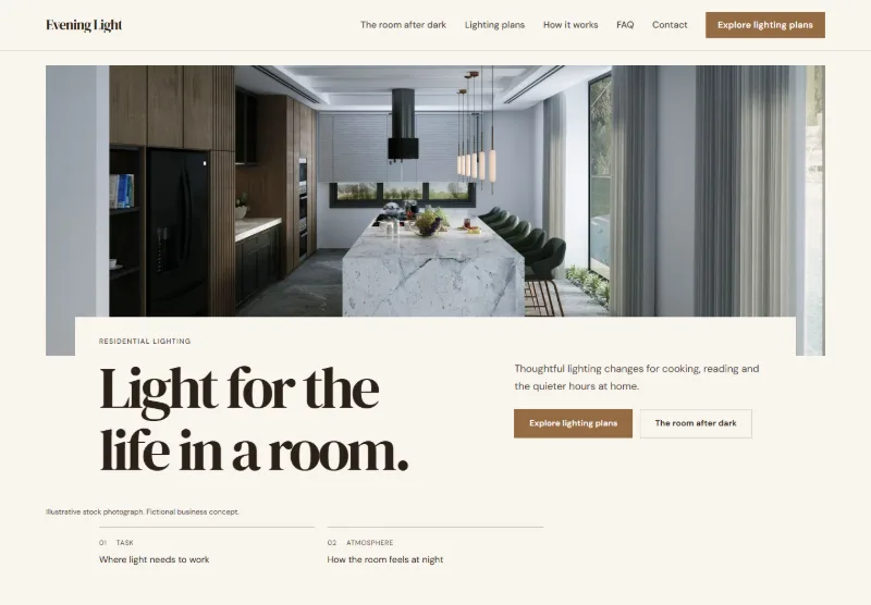 Evening Light website concept