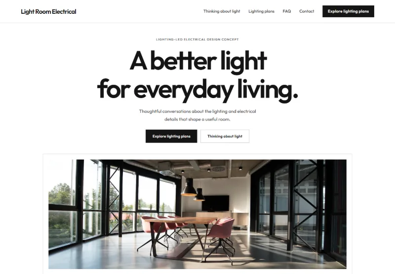 Light Room Electrical website concept