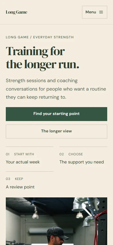 Long Game phone layout
