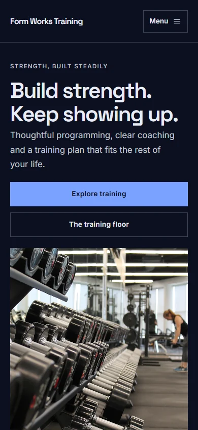 Form Works Training phone layout