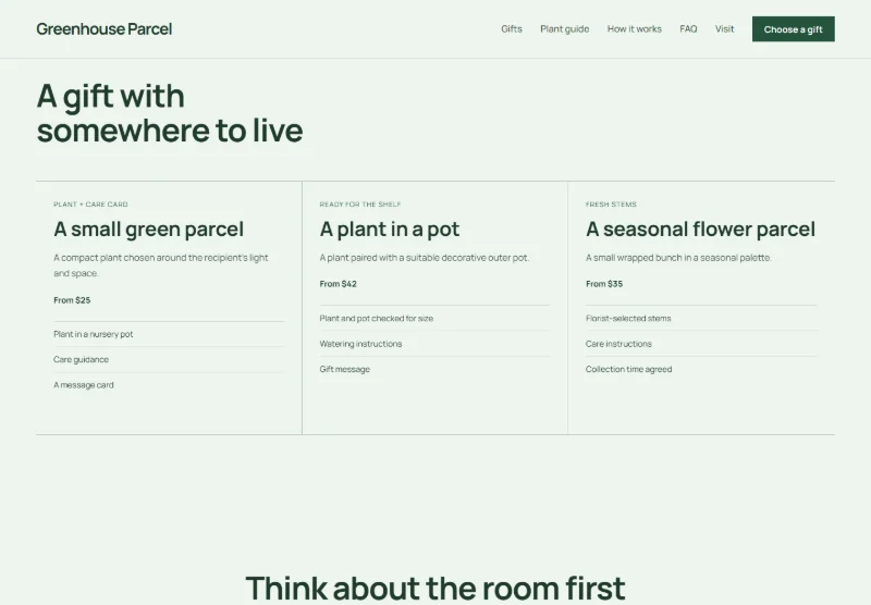 Greenhouse Parcel page detail