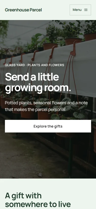 Greenhouse Parcel phone layout