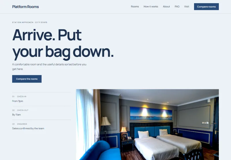 Platform Rooms website concept