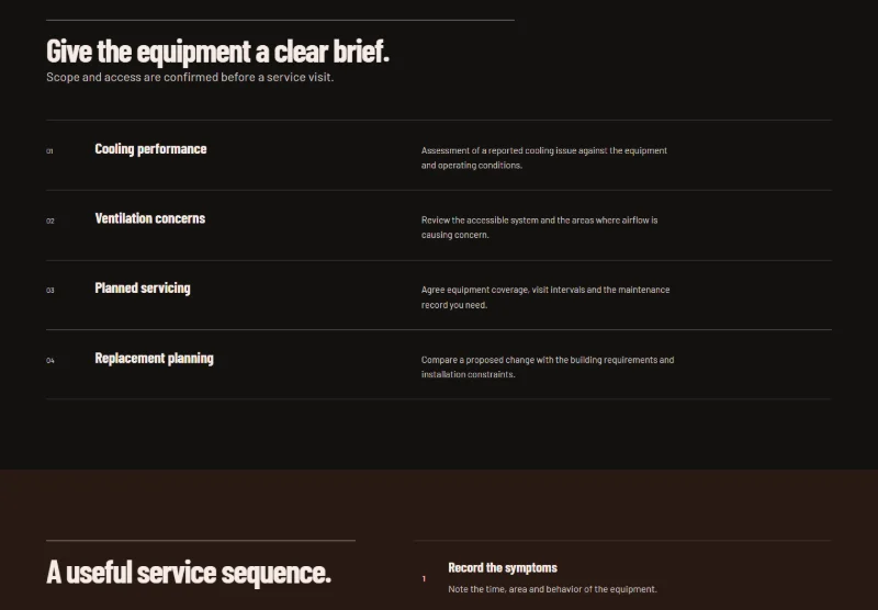 Airworks Service page detail