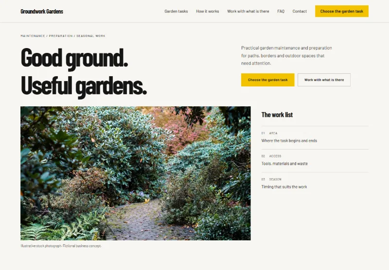 Groundwork Gardens website concept