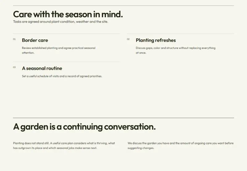 Perennial Garden Care page detail