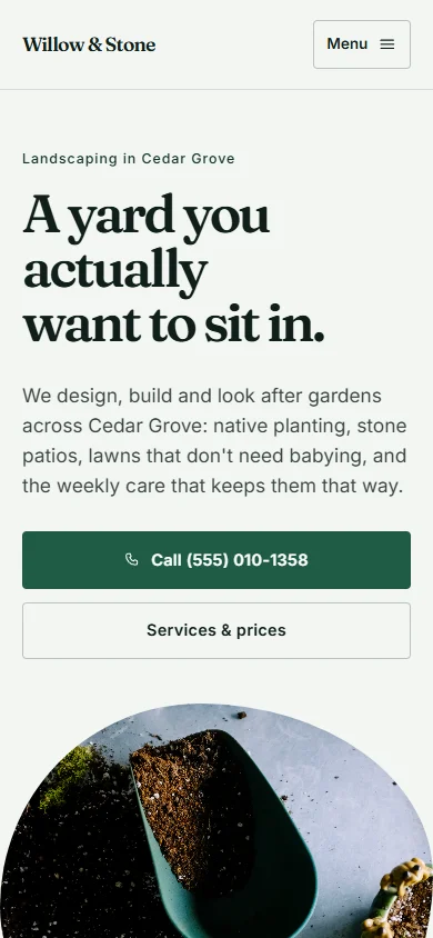 Willow & Stone phone layout