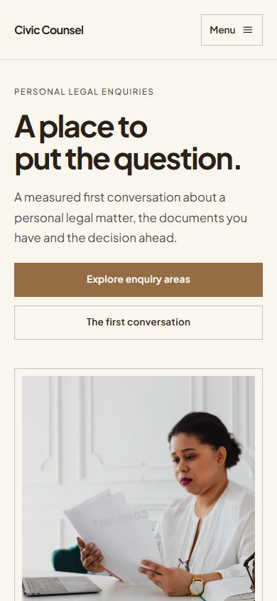 Civic Counsel phone layout