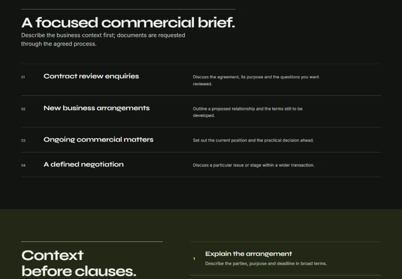 Terms & Company page detail