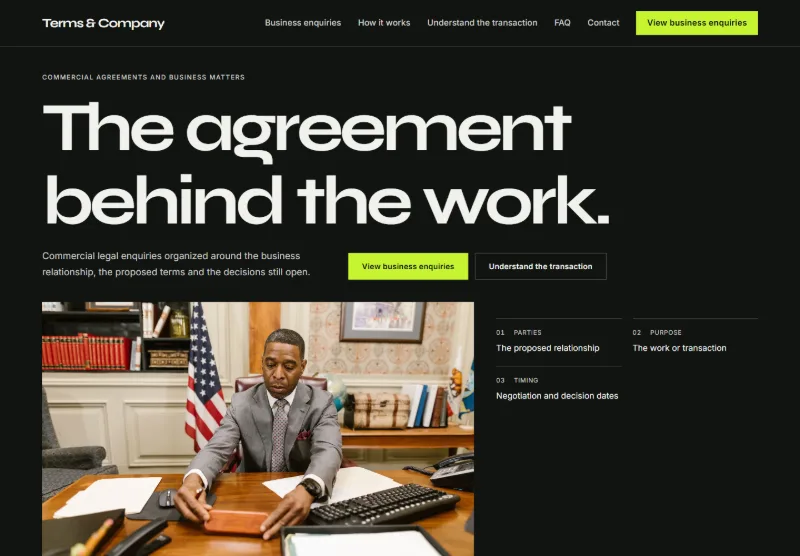 Terms & Company website concept