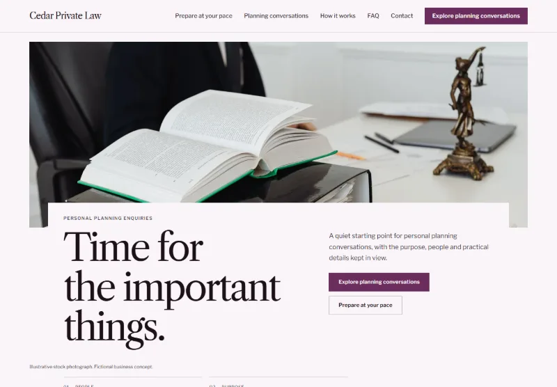 Cedar Private Law website concept