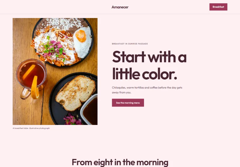 Amanecer website concept