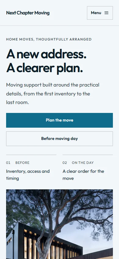 Next Chapter Moving phone layout