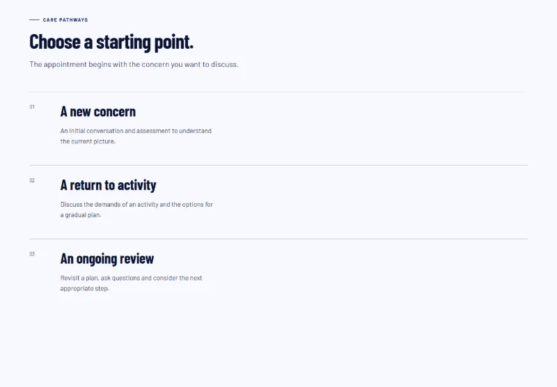 Return Movement Practice page detail