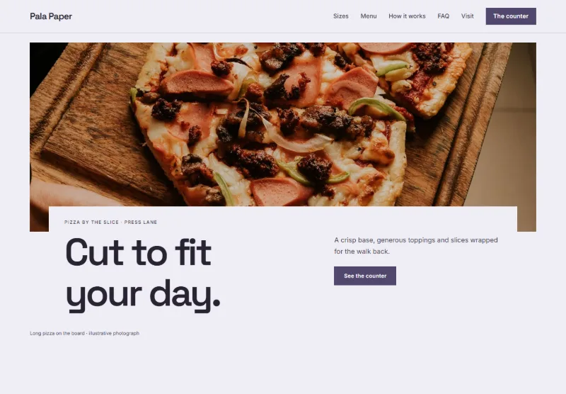 Pala Paper website concept