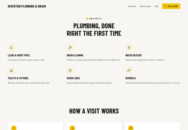 Riverton Plumbing & Drain page detail