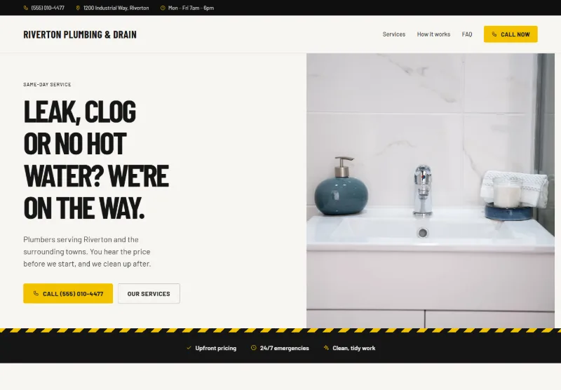 Riverton Plumbing & Drain website concept