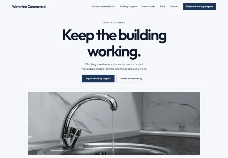 Waterline Commercial website concept