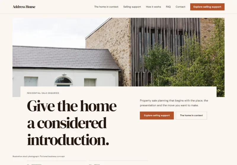Address House website concept