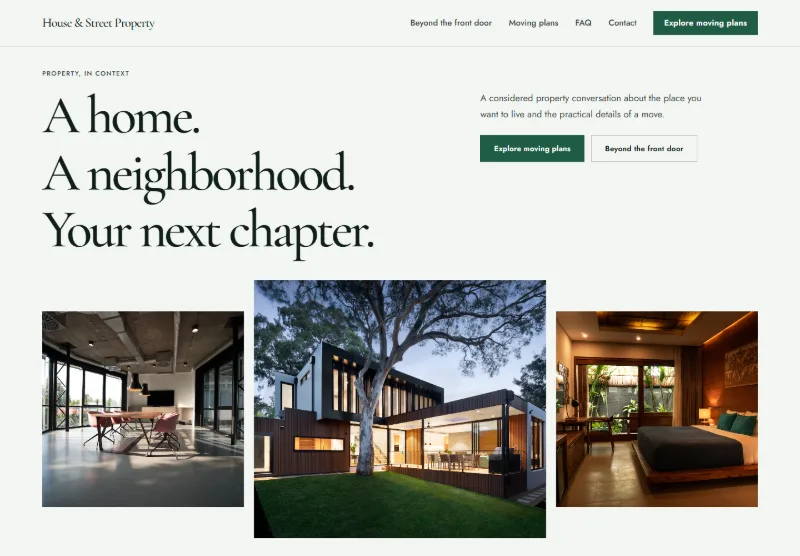 House & Street Property website concept