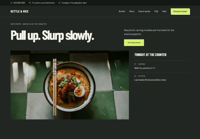 Kettle & Rice website concept
