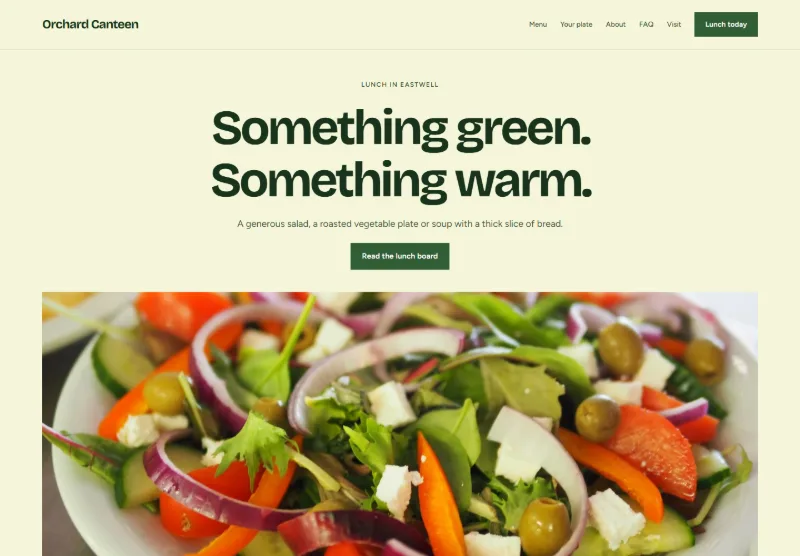 Orchard Canteen website concept