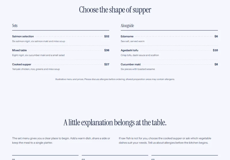 Sora Table page detail